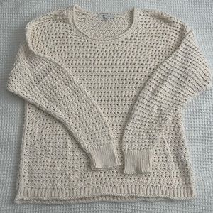 Madewell Open-Stitch Austen Pullover Sweater Pearl/Ivory, Size M